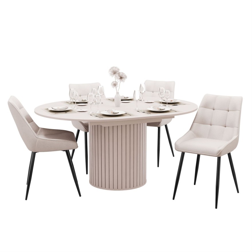 Nowoczesny stół do jadalni ELODIE z czterema krzesłami