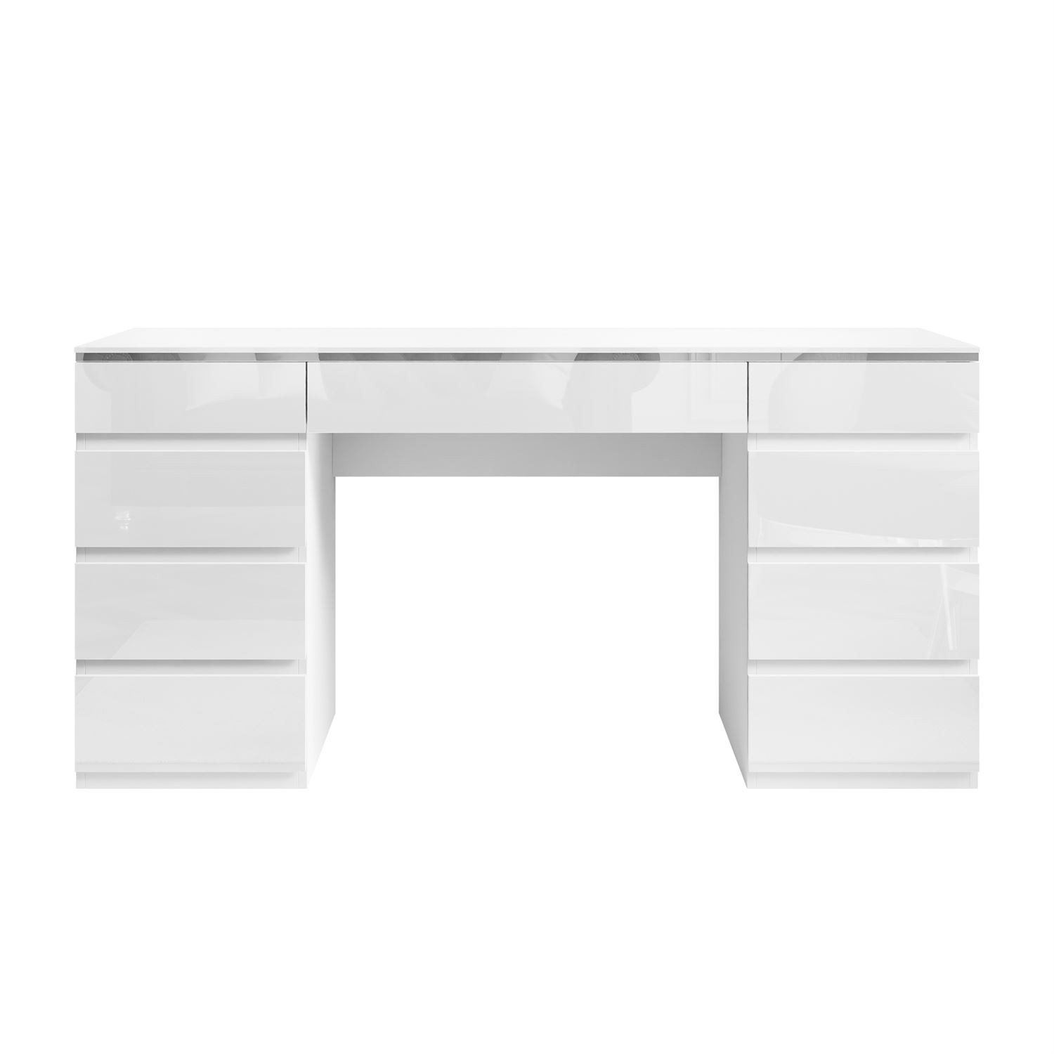 Biurko AURORA DOUBLE SILVER z szufladami