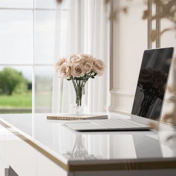 Biurko AURORA DOUBLE GOLD z szufladami