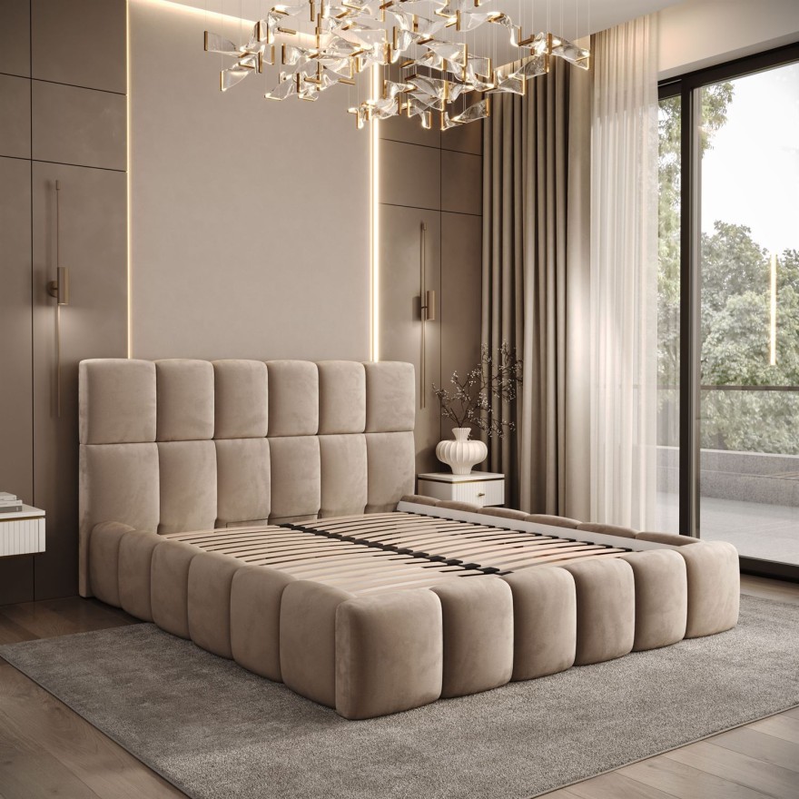 Łóżko tapicerowane VENEZIA z pojemnikiem na pościel