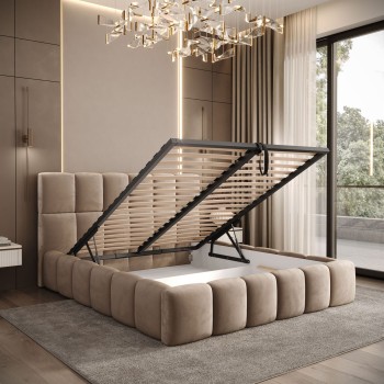 Łóżko tapicerowane VENEZIA z pojemnikiem na pościel