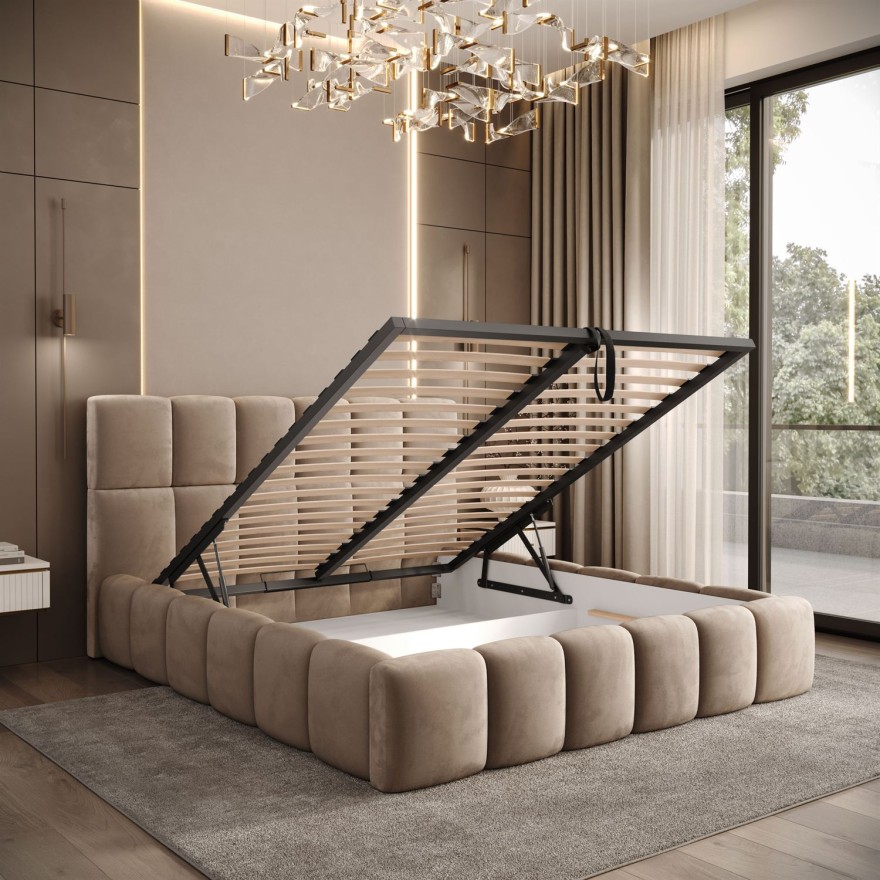 Łóżko tapicerowane VENEZIA z pojemnikiem na pościel