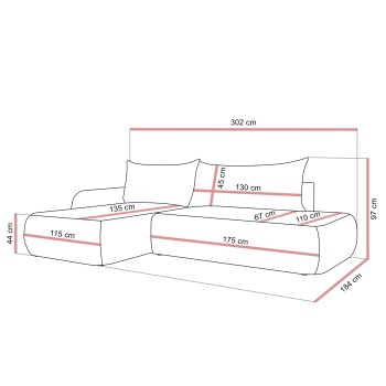 Narożnik GOYA z funkcją spania i pojemnikiem na pościel