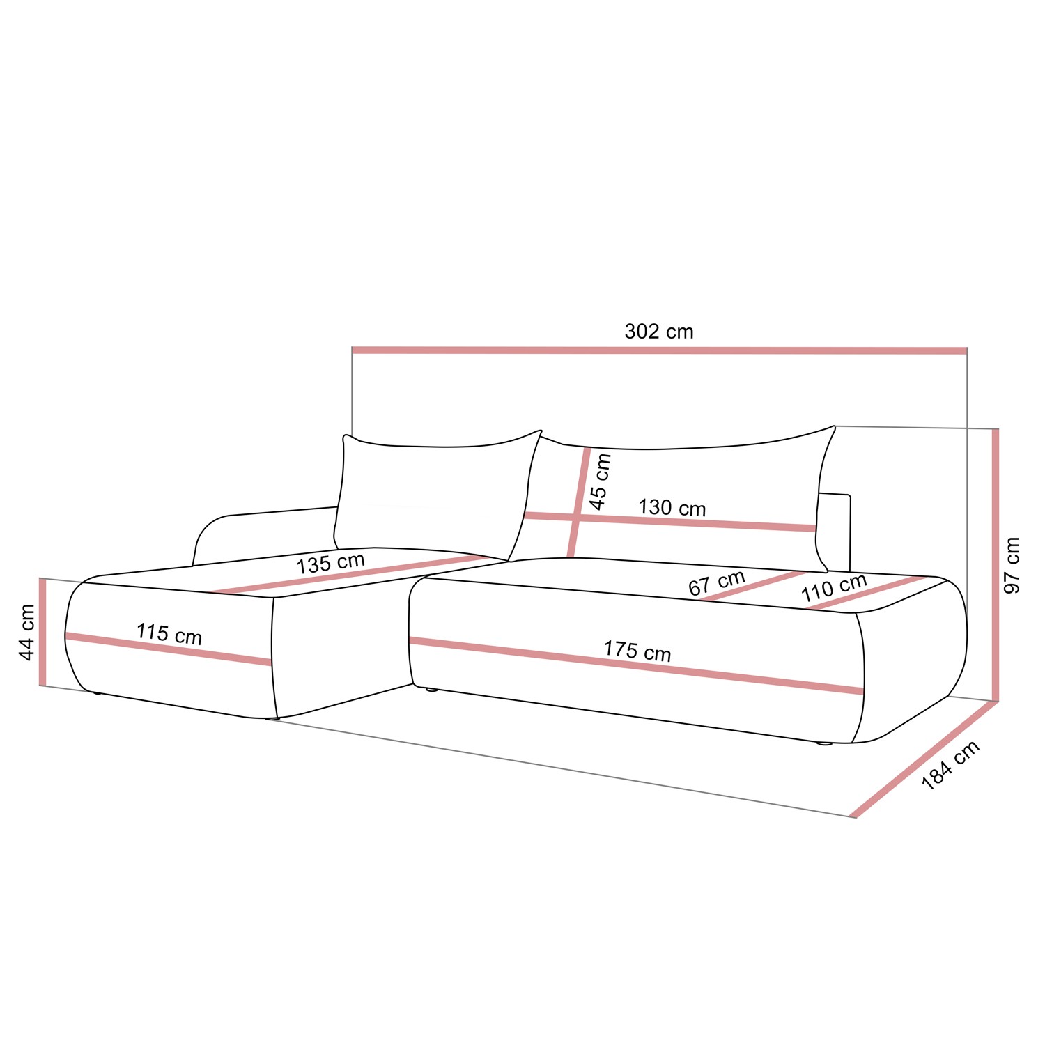 Narożnik GOYA z funkcją spania i pojemnikiem na pościel
