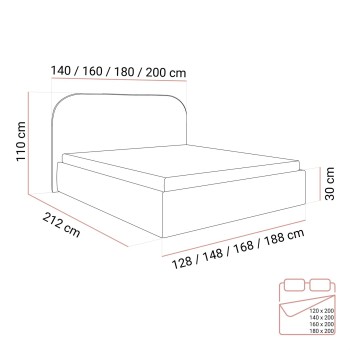 Łóżko tapicerowane OLIMPIA z pojemnikiem na pościel