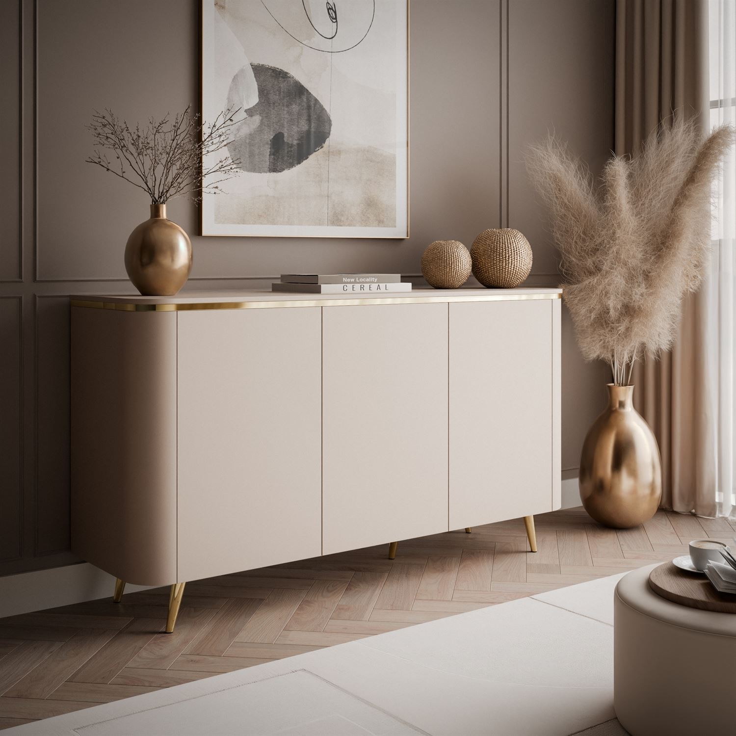 Komoda AVELINE 140 cm z oświetleniem LED