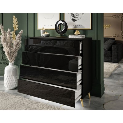 Komoda AURA z szufladami złote nóżki