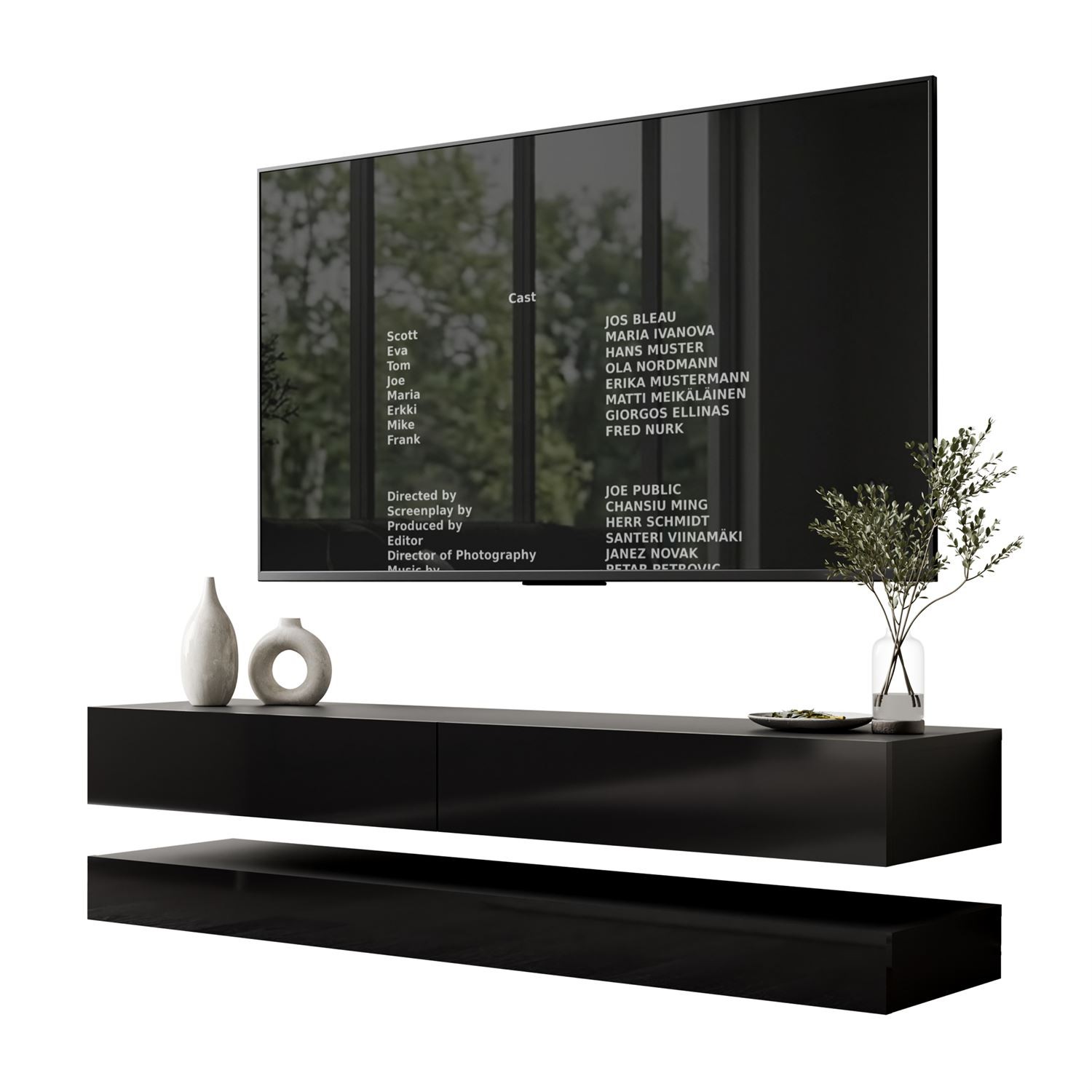 Szafka RTV SKY 140 cm z oświetleniem LED