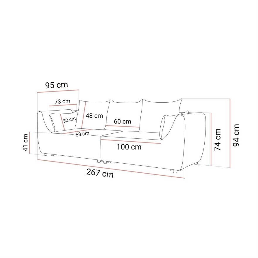 Dwuosobowa kanapa ASPEN z funkcją spania