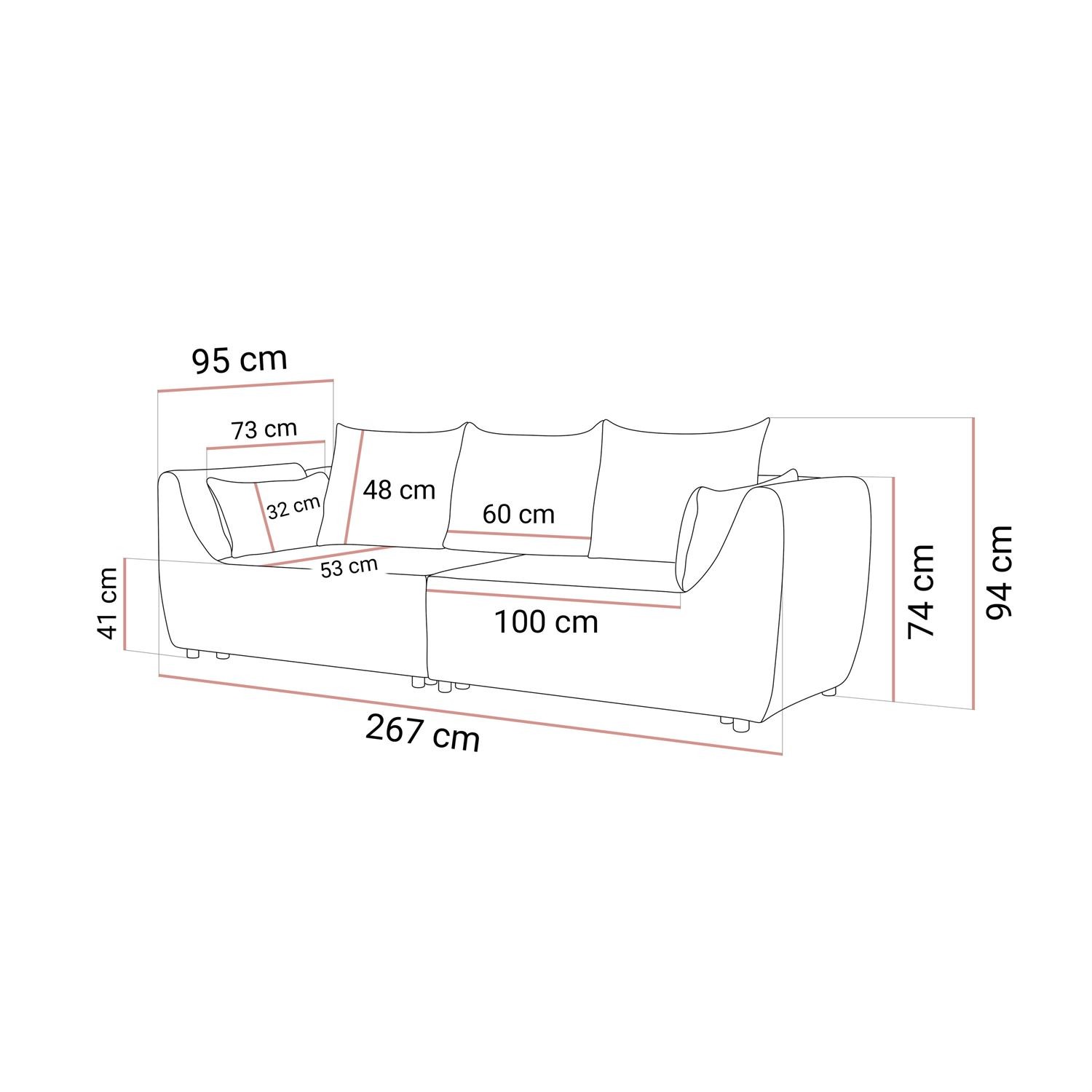 Dwuosobowa kanapa ASPEN z funkcją spania
