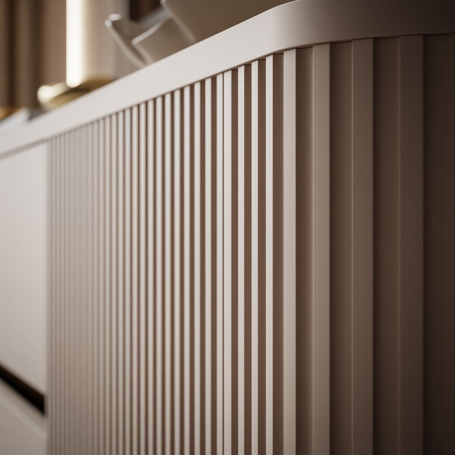 Szafka RTV MIRAGE 240 cm ze złotymi dodatkami