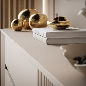 Szafka RTV MIRAGE 240 cm ze złotymi dodatkami