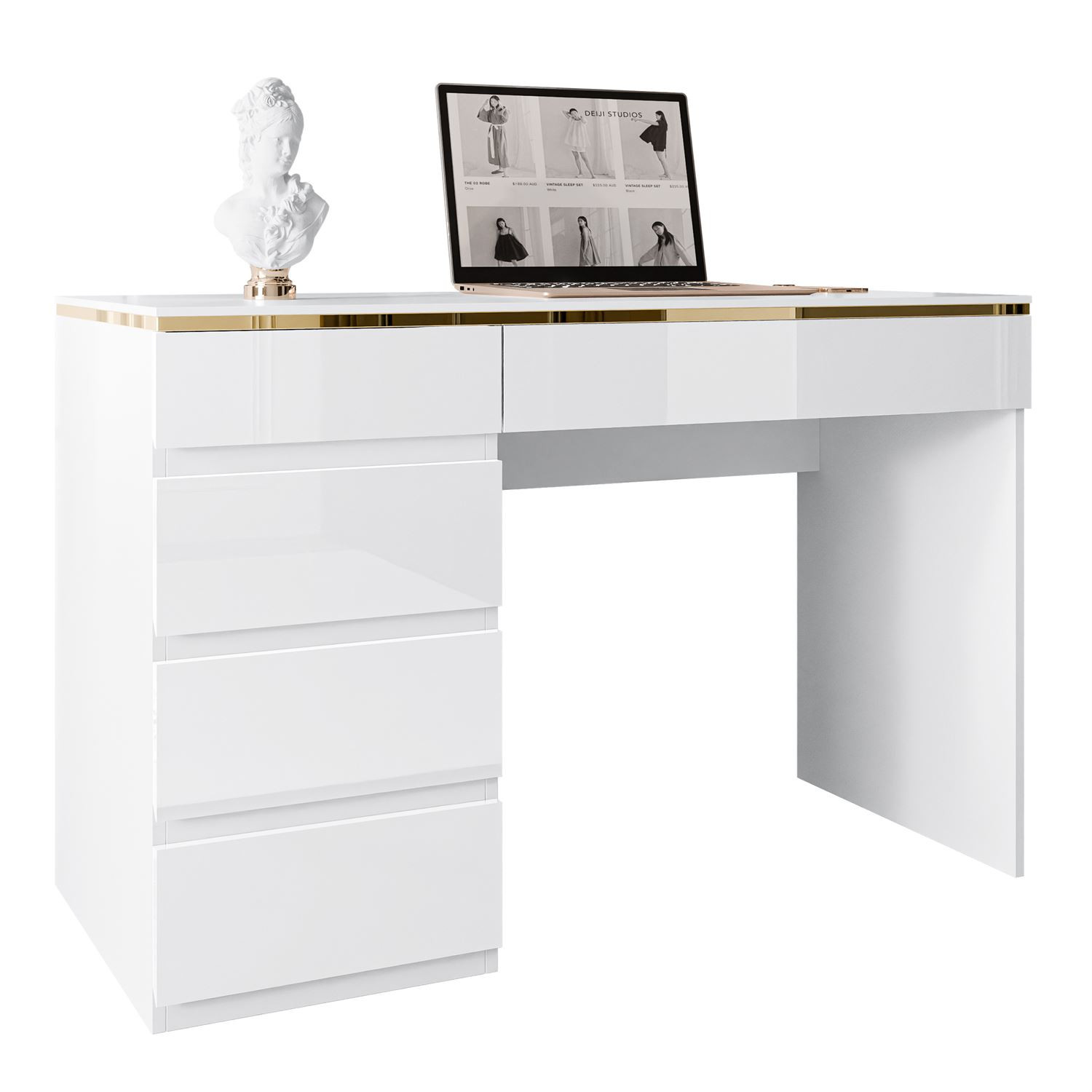 OUTLET Biurko AURORA GOLD z szufladami