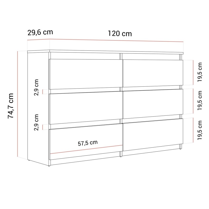 OUTLET Nowoczesna komoda HANA M6
