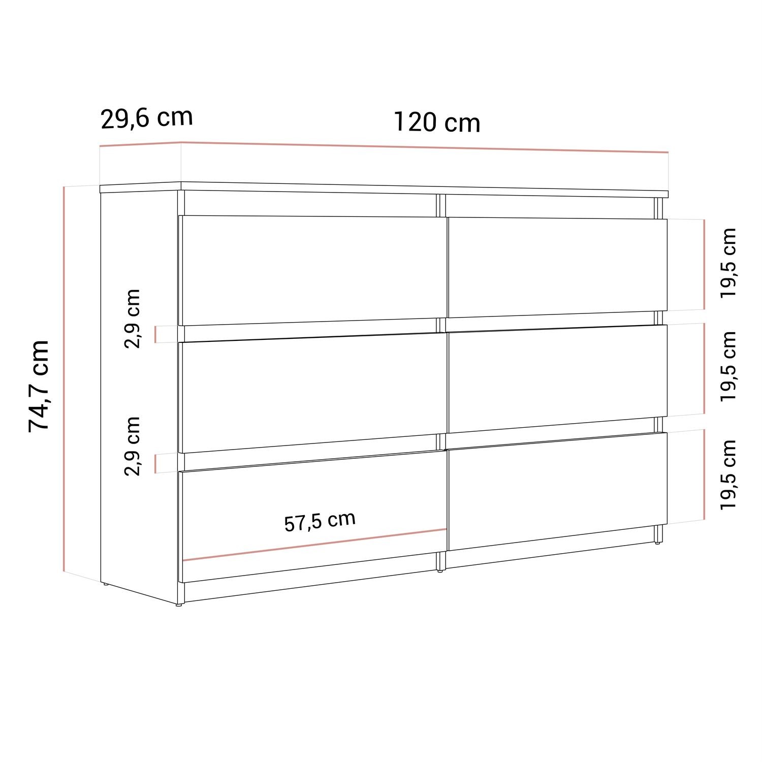 OUTLET Nowoczesna komoda HANA M6