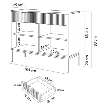 OUTLET Komoda CORTADO GOLD KSZ104 z szufladami