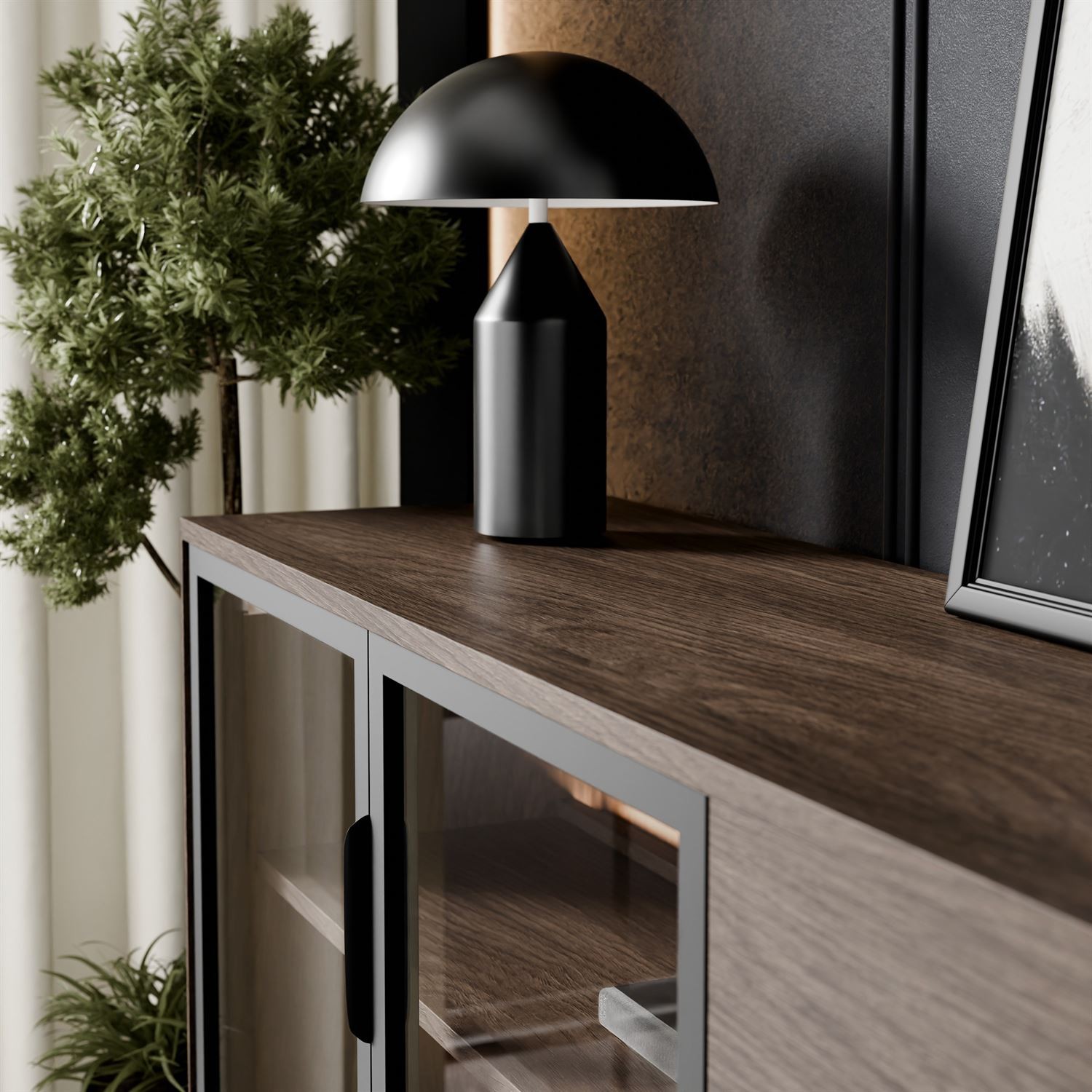 Komoda LINEA LOFT 2D3S z szufladami i oświetleniem LED