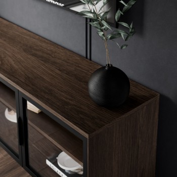 Przeszklona szafka RTV LINEA LOFT 2D3S z oświetleniem LED