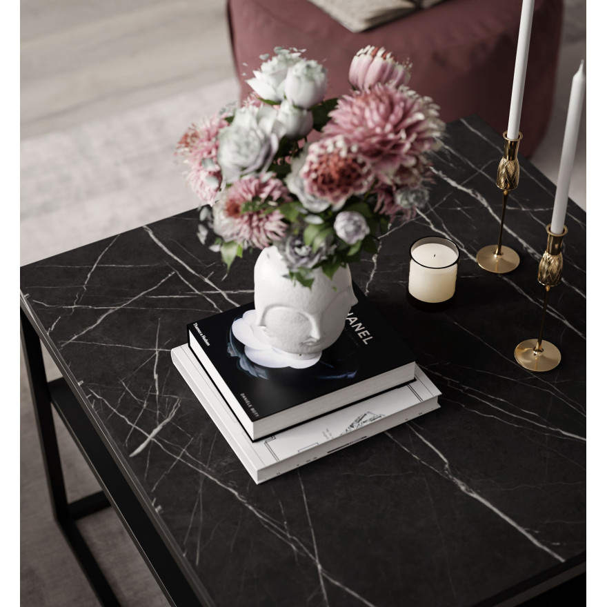 Ława NOVA z półką grigia pietra czarna