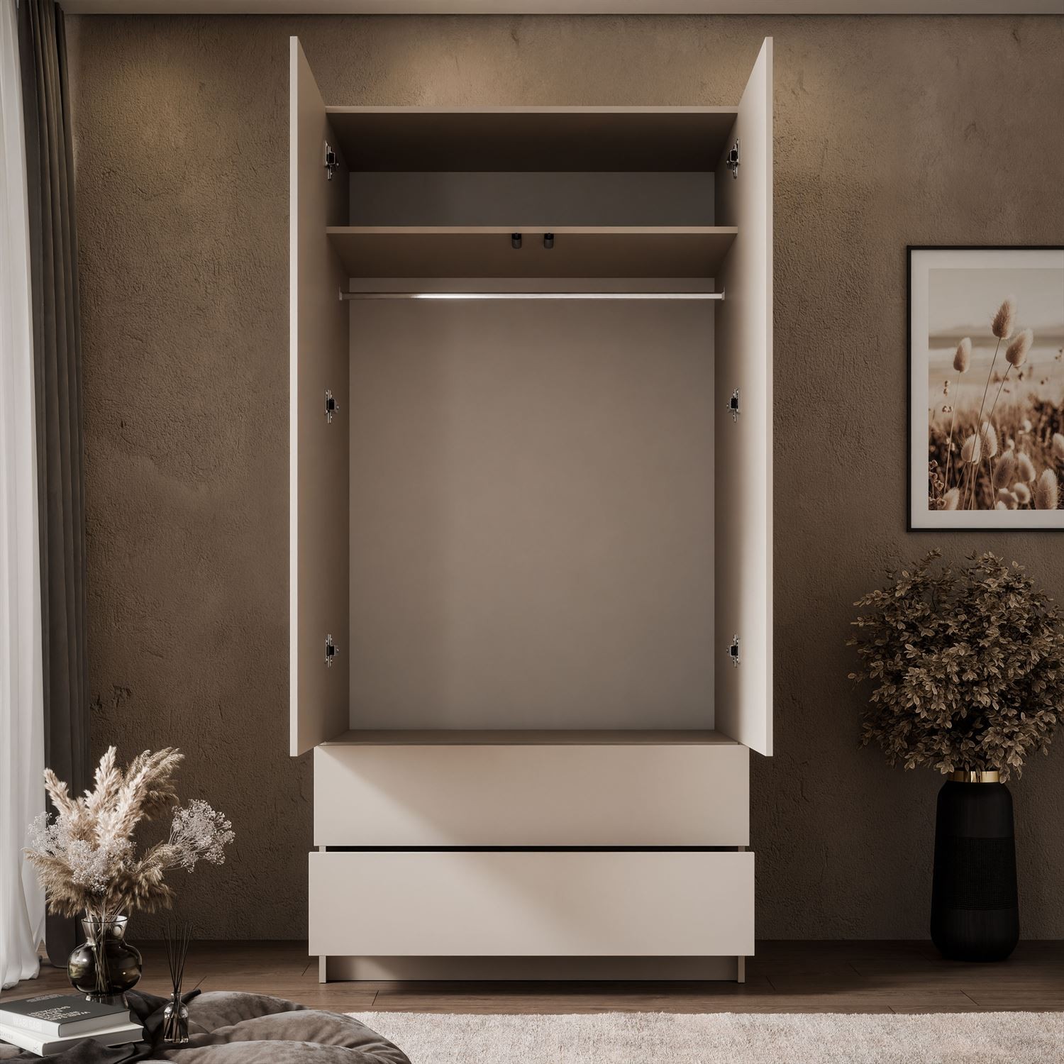 Szafa uchylna AUREL KASZMIR 2D2S z szufladami