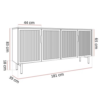 Przeszklona komoda LINEA LOFT z oświetleniem LED