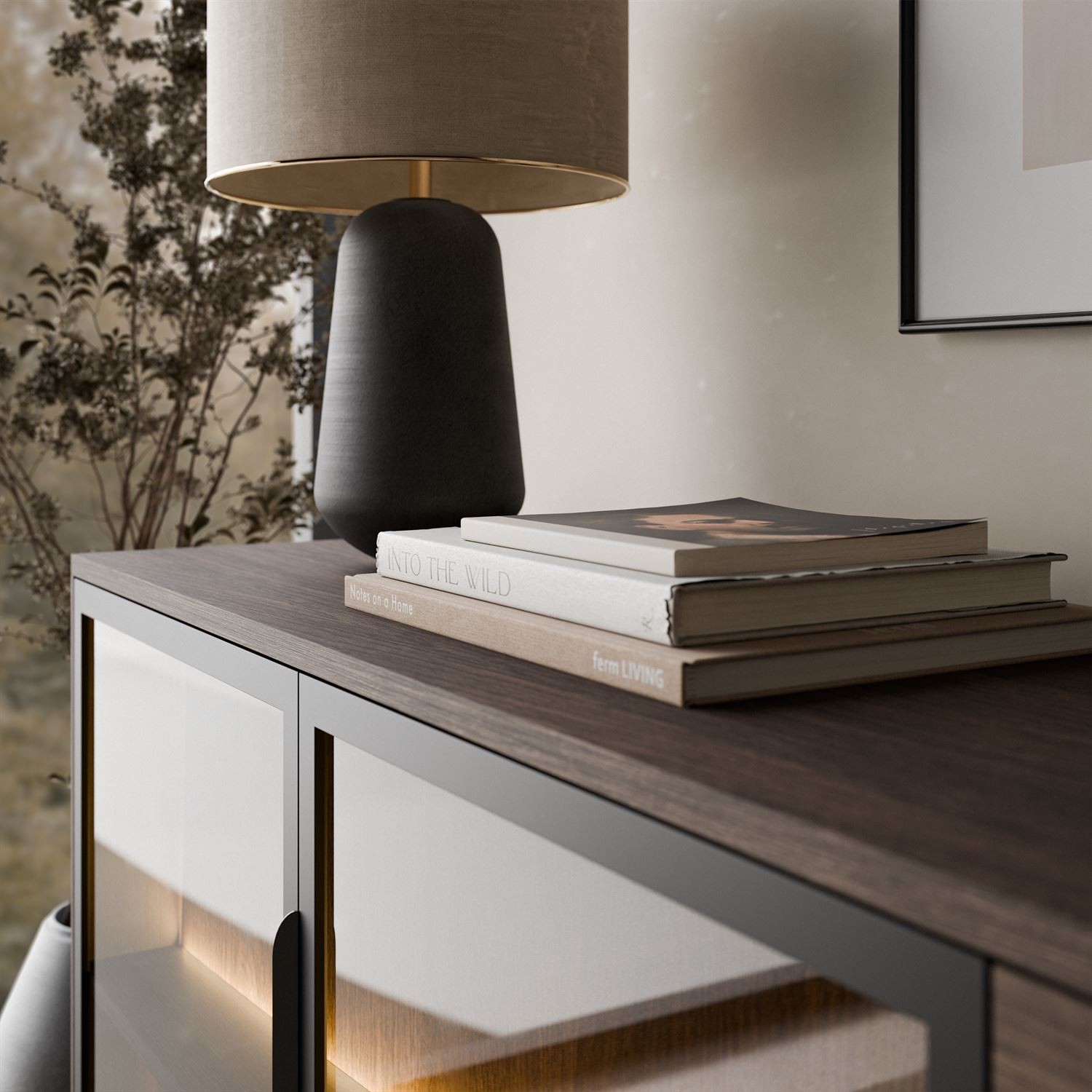 Komoda LINEA LOFT 2D3S z szufladami i oświetleniem LED