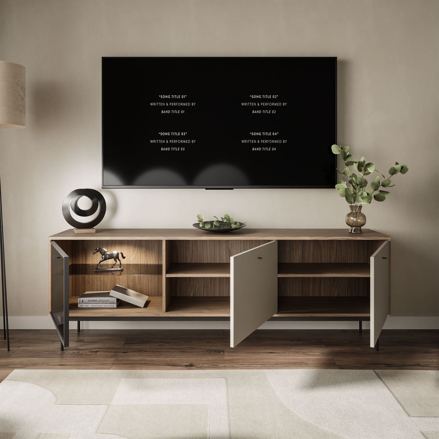 Szafka RTV ISA z oświetleniem LED