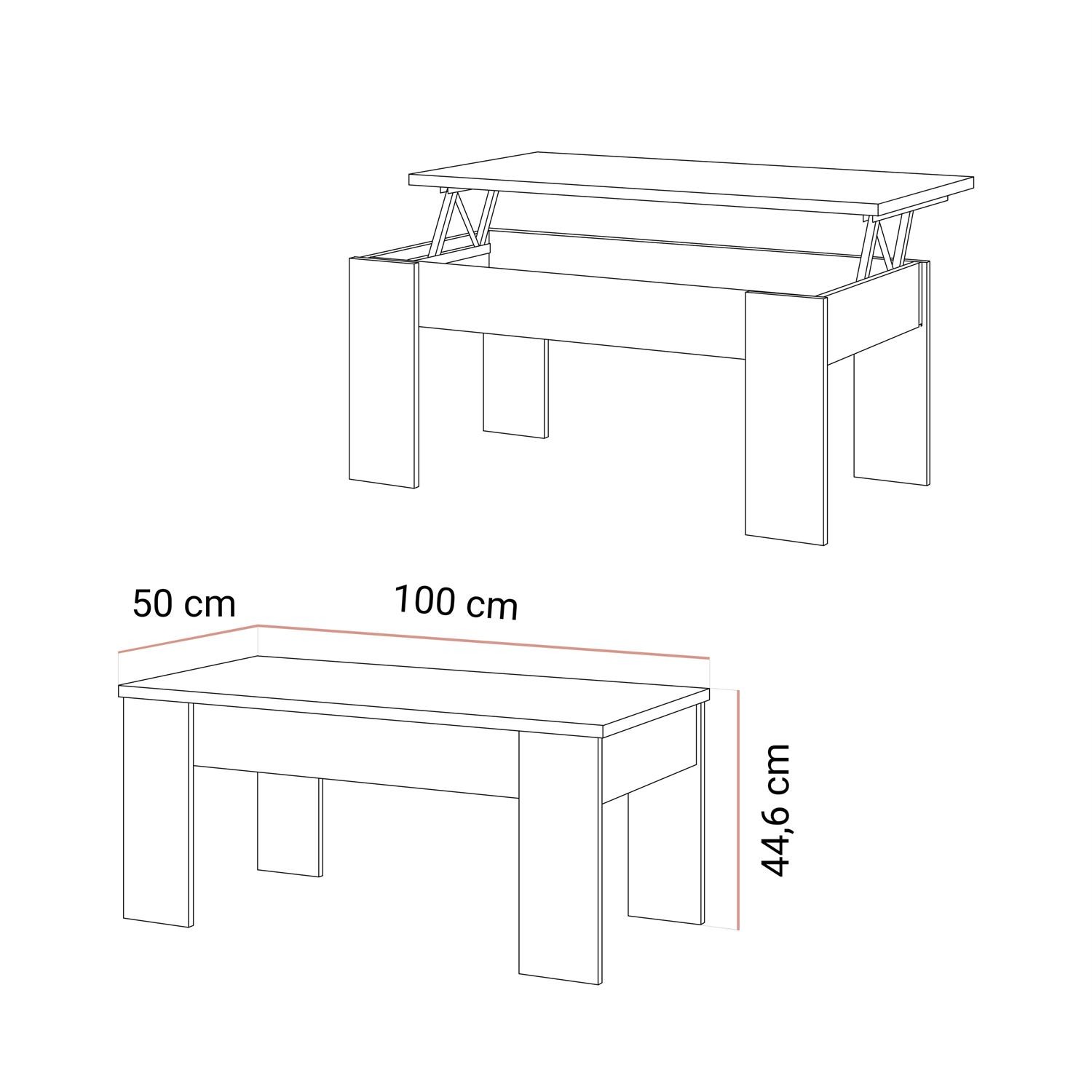 Rozkładany stolik kawowy APERTO