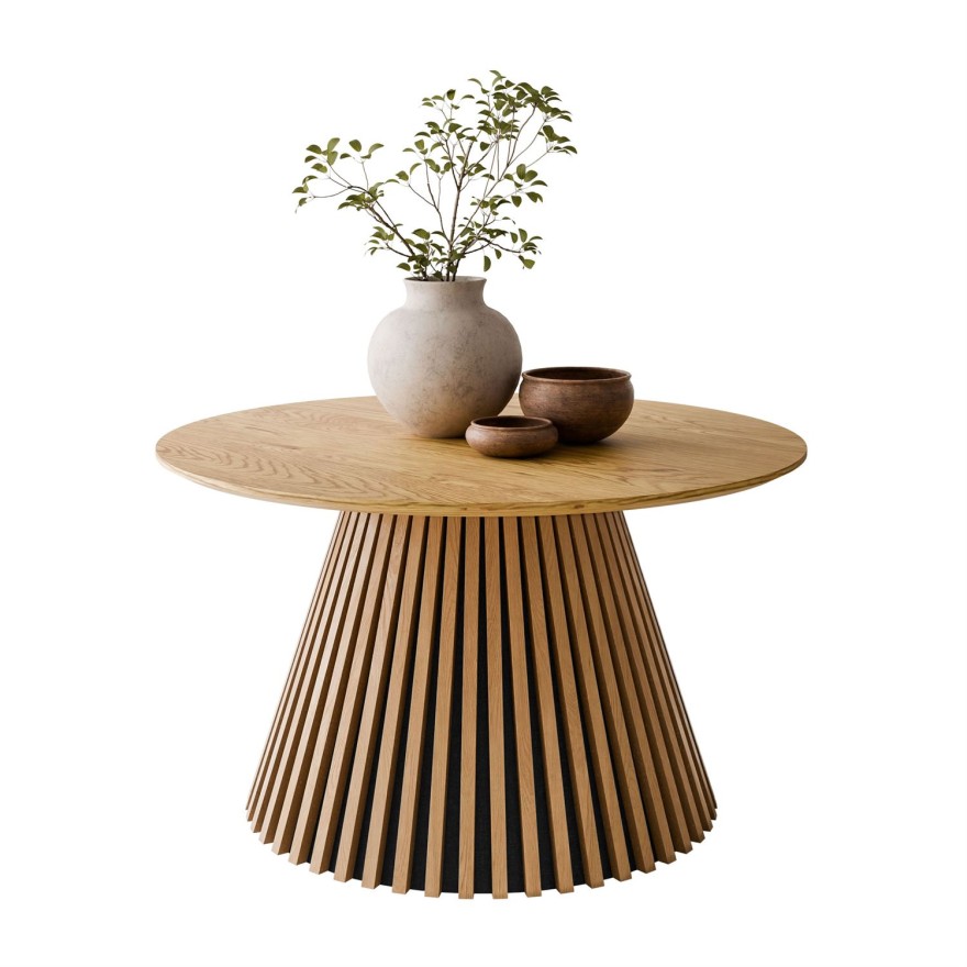 Stolik kawowy MISTY z lamelową podstawą