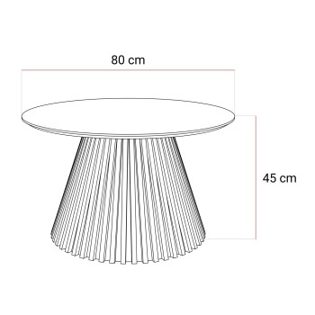 Stolik kawowy MISTY z lamelową podstawą