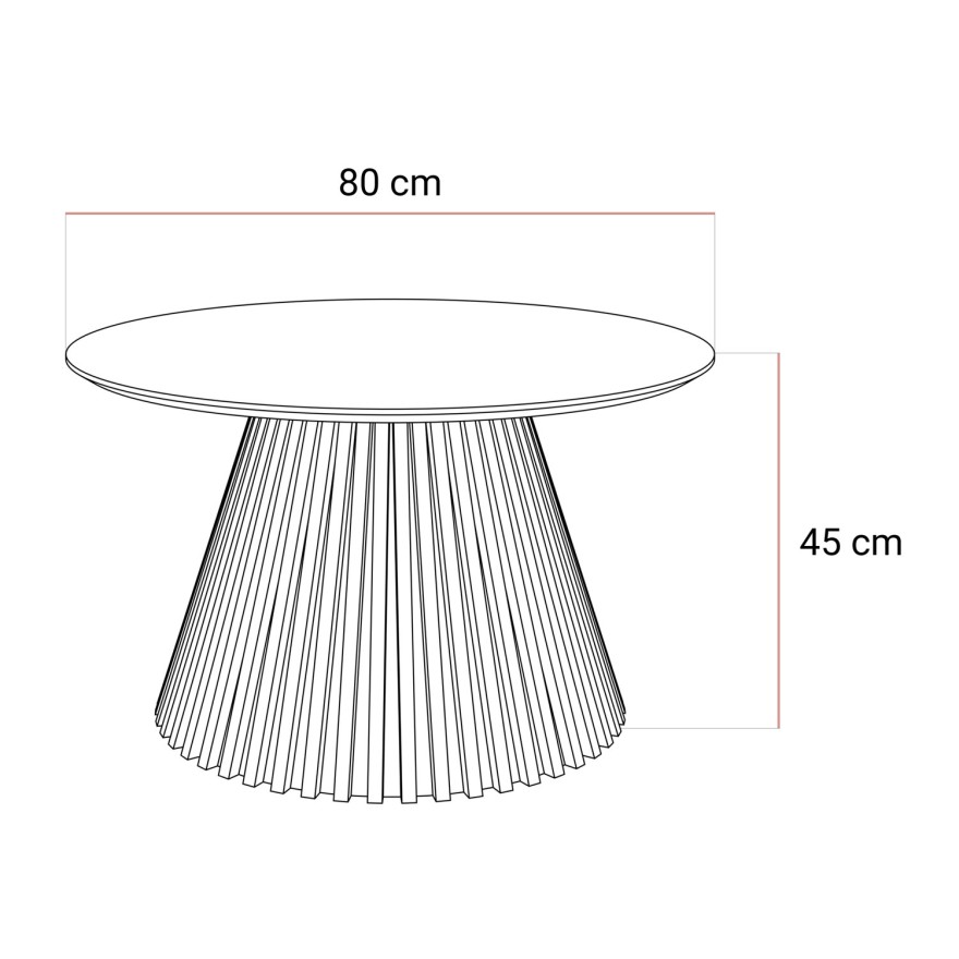 Stolik kawowy MISTY z lamelową podstawą