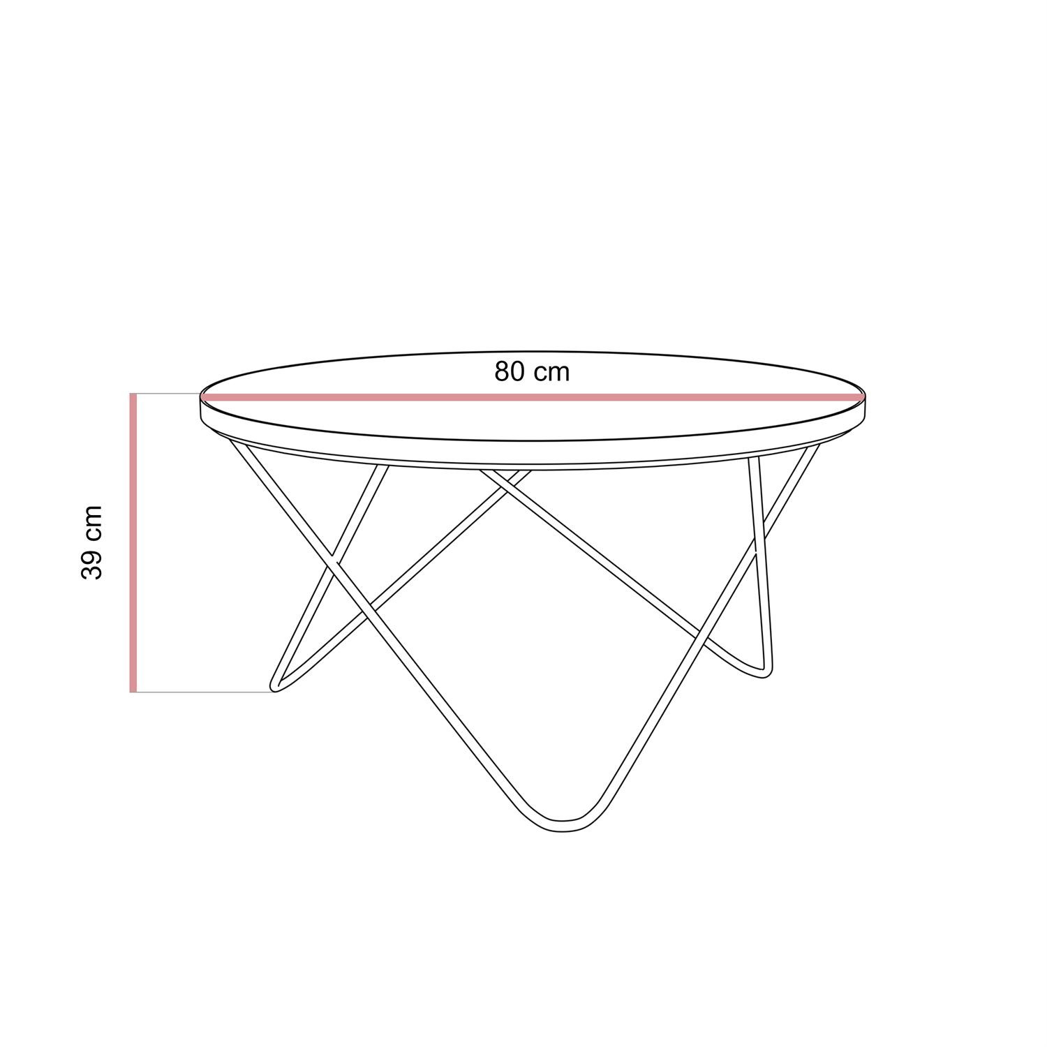 Stolik kawowy NORIEL ze złotą podstawą i marmurowym blatem