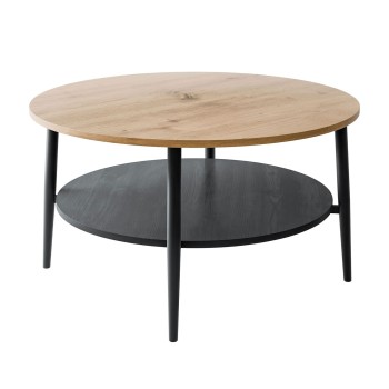 Stolik kawowy NORDIC z czarnymi nogami