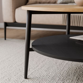 Stolik kawowy NORDIC z metalowymi nogami