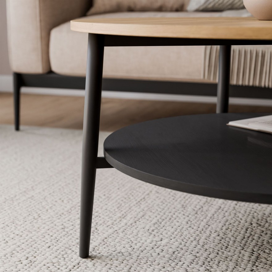 Stolik kawowy NORDIC z metalowymi nogami