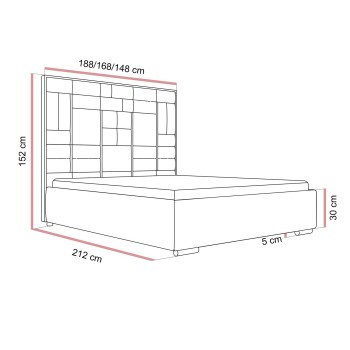 Łóżko tapicerowane BRIGITTE GOLD z pojemnikiem na pościel