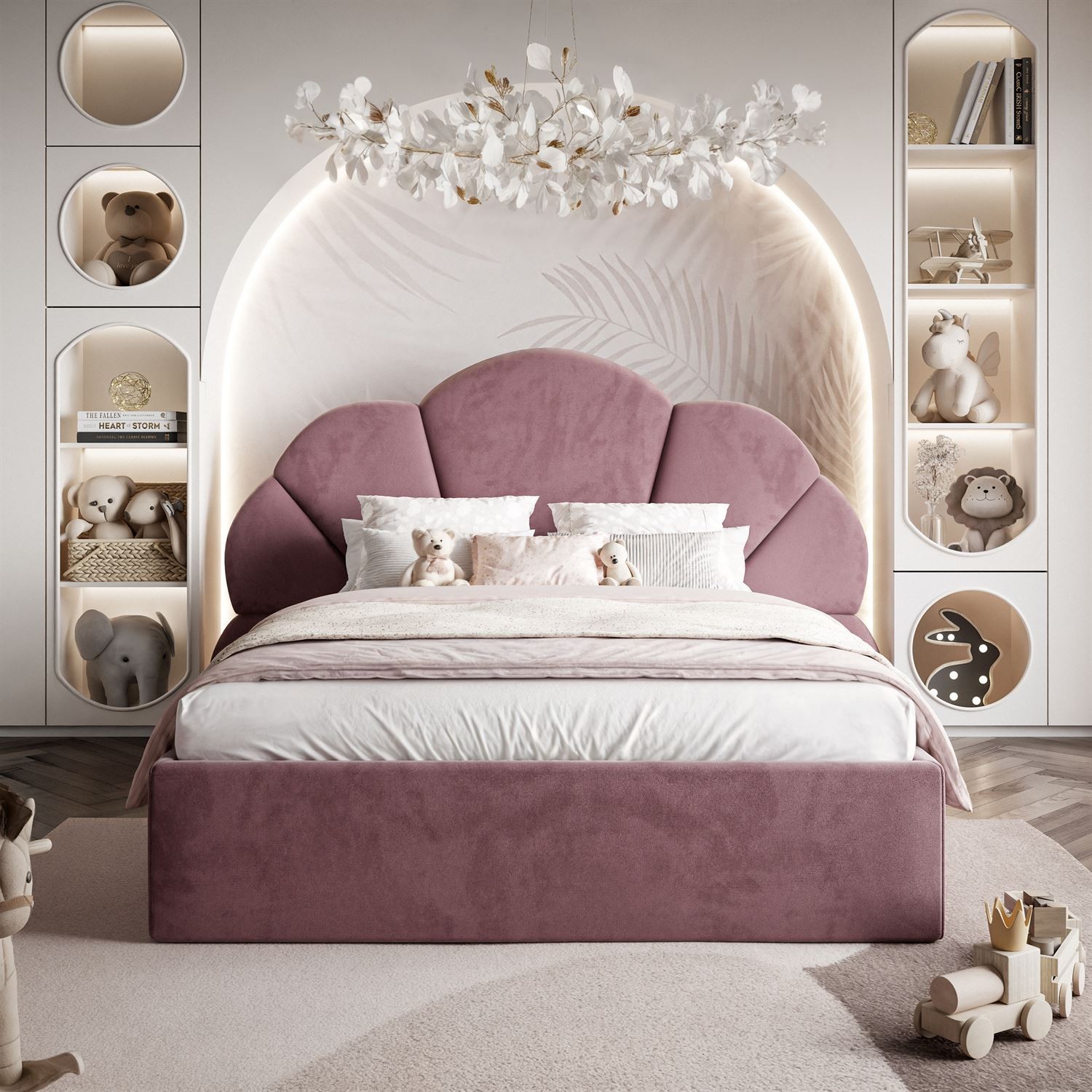 Łóżko tapicerowane ARIEL z pojemnikiem na pościel