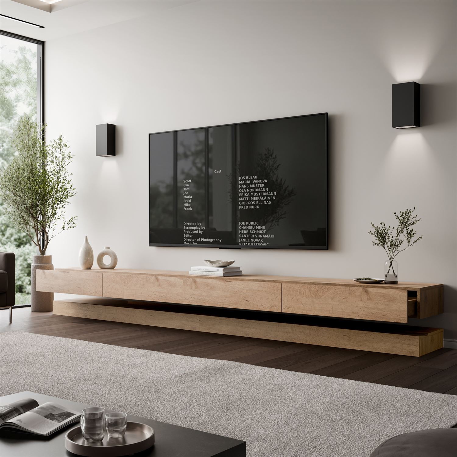 Szafka RTV SKY 280 cm z oświetleniem LED