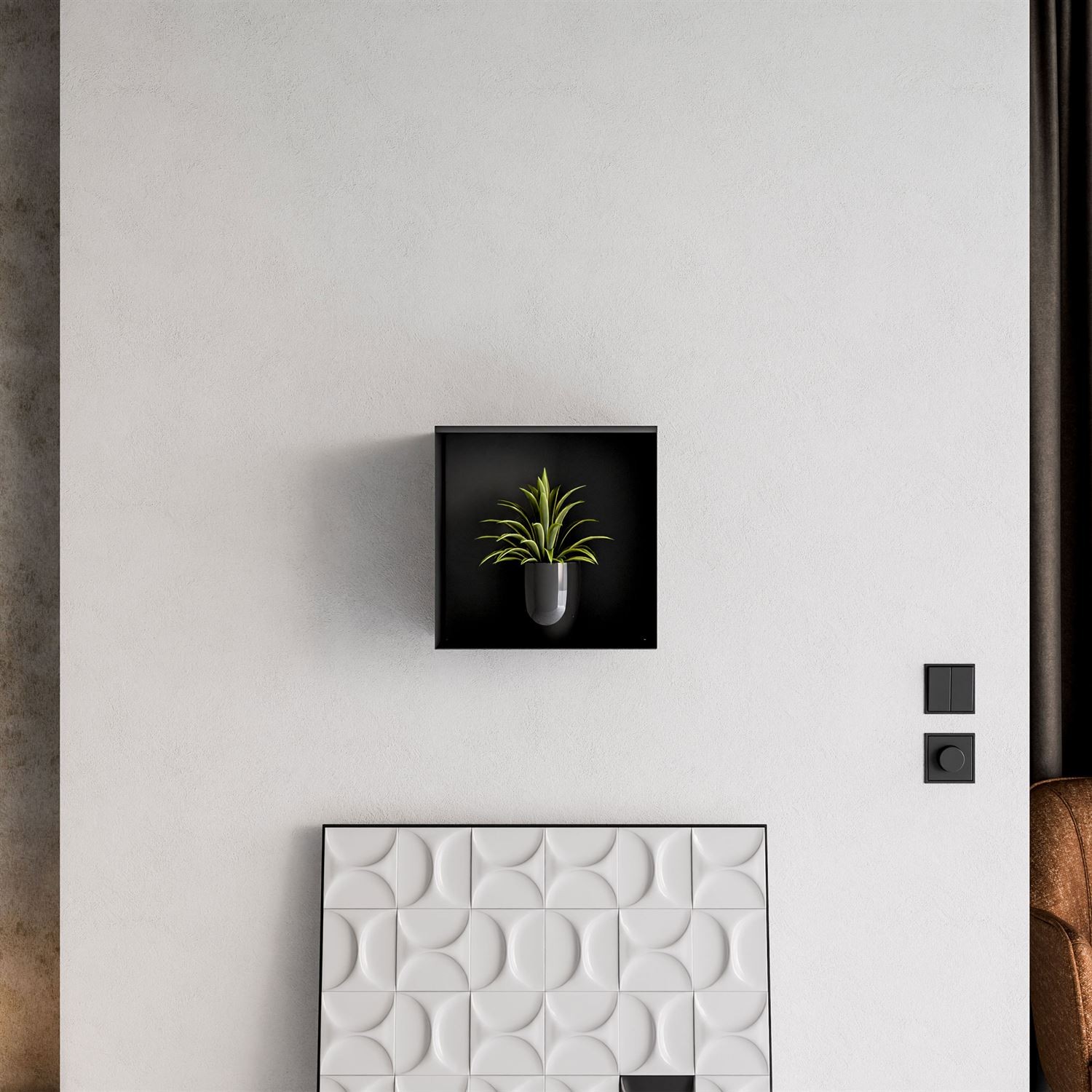 Metalowa półka QUADRO z oświetleniem LED