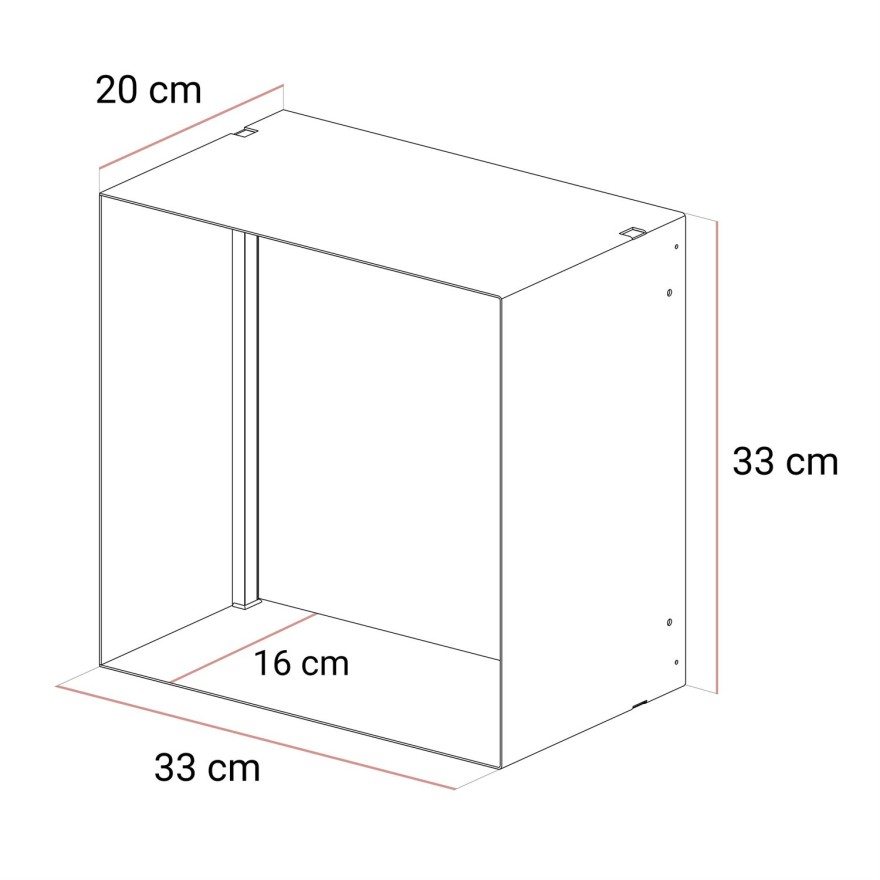 Metalowa półka QUADRO III z oświetleniem LED