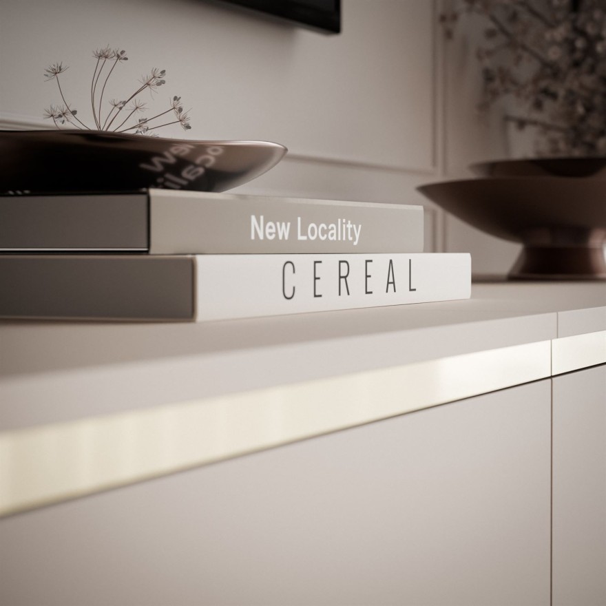 Podwieszana szafka RTV AVELINE 200 cm z oświetleniem LED