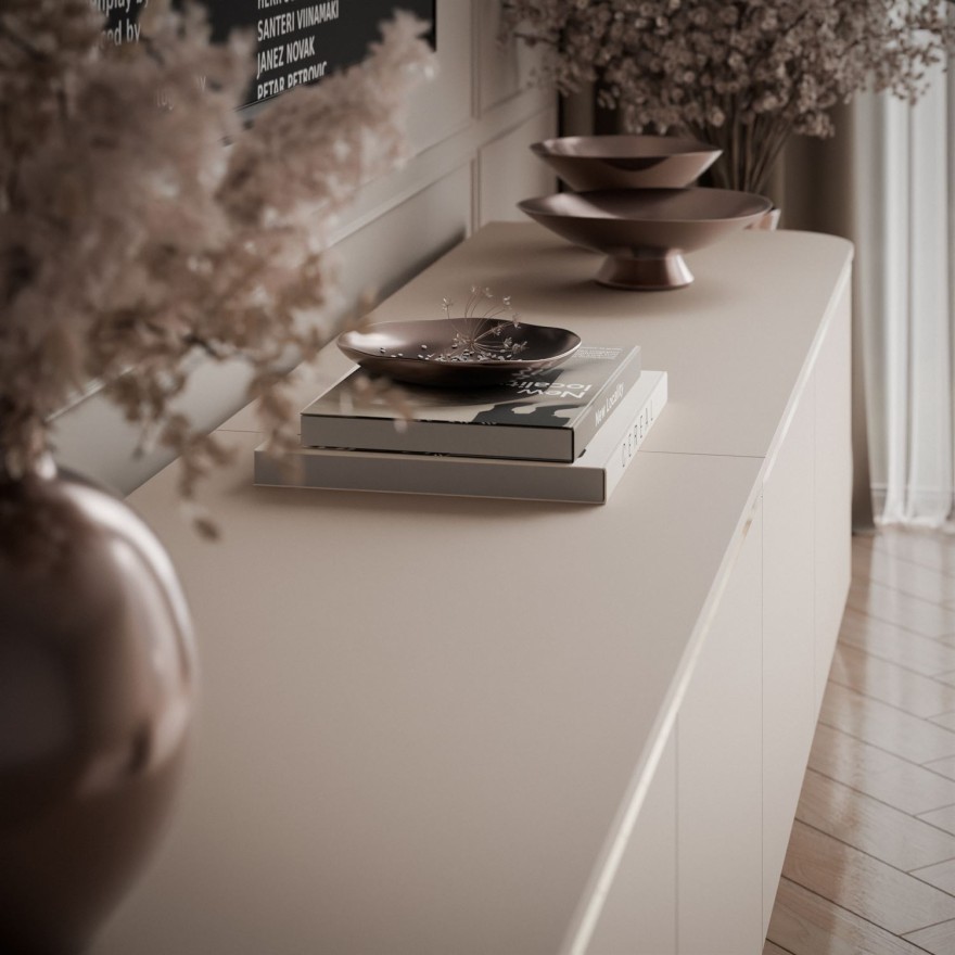 Podwieszana szafka RTV AVELINE 200 cm z oświetleniem LED