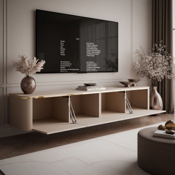 Podwieszana szafka RTV AVELINE 200 cm z oświetleniem LED