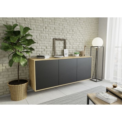 Komoda SANAYI dąb artisan czarny POWYSTAWOWA