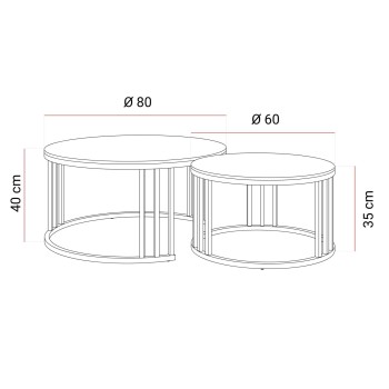 Stolik kawowy LIRA 2w1 ze złotą podstawą i marmurowym blatem