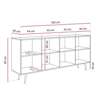 Komoda ALMA 4D  z oświetleniem LED