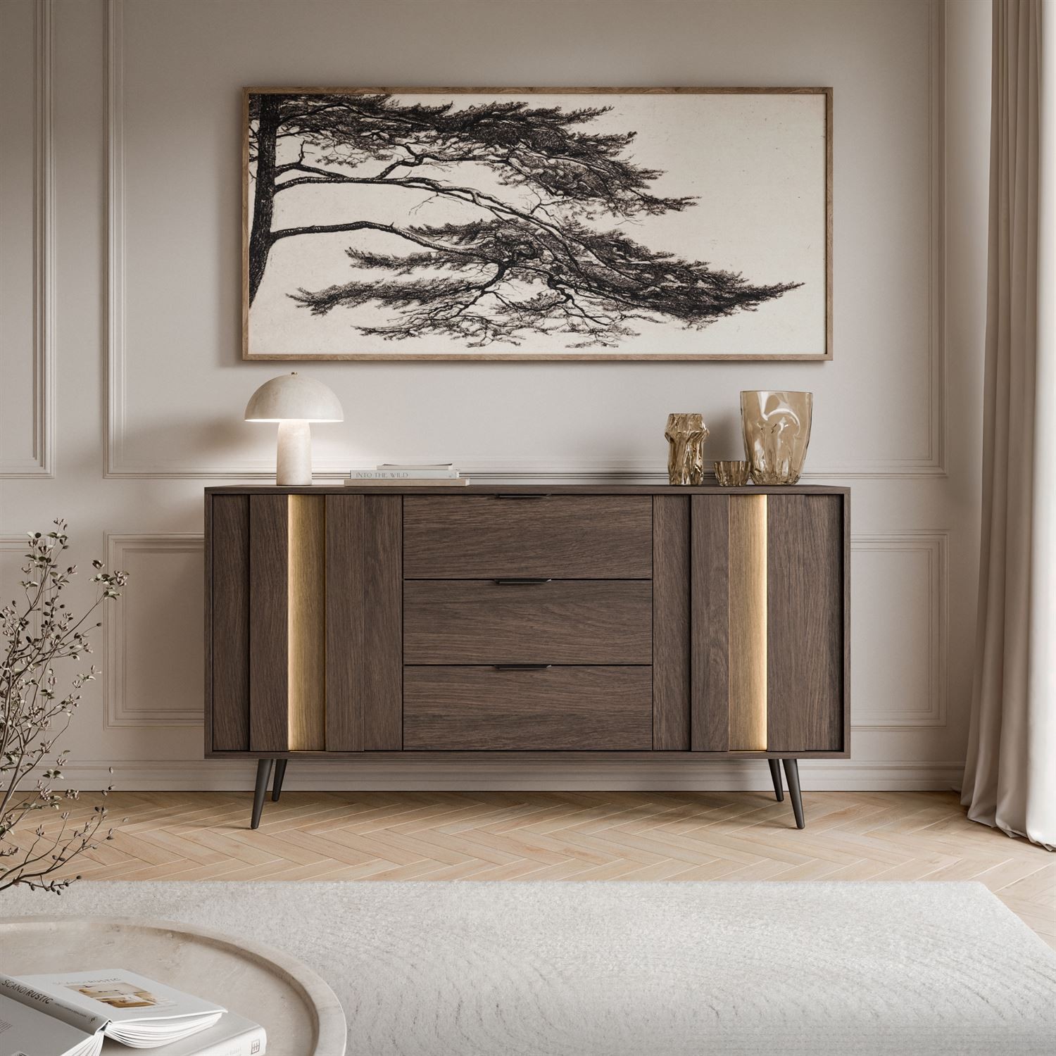 Komoda ALMA 2D3S z oświetleniem LED