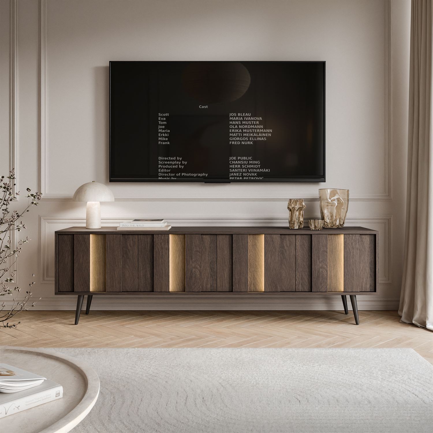 Szafka RTV ALMA z oświetleniem LED