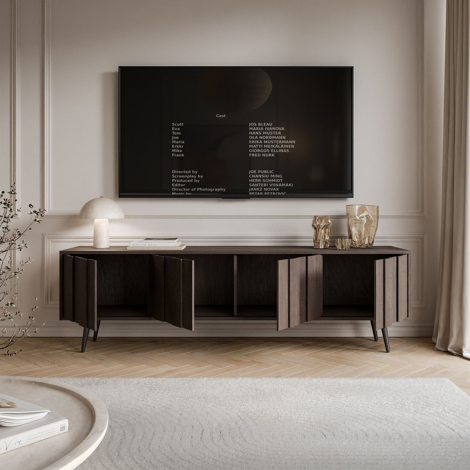 Szafka RTV ALMA z oświetleniem LED