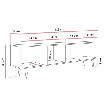 Szafka RTV ALMA z oświetleniem LED